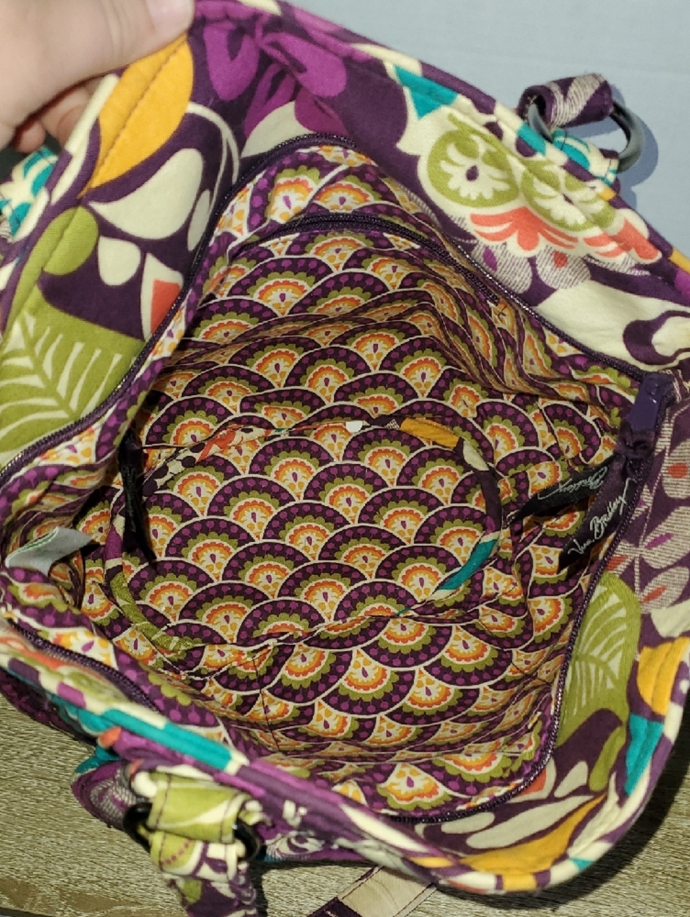 Vera Bradley Plum Crazy Floral Quilted Tote with Coordinating Pouches - Picture 4 of 10